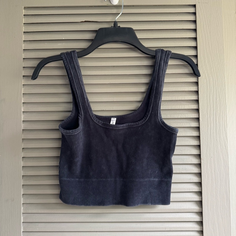 Zenana Outfitters Charcoal Ribbed Tank Top